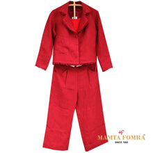 Load image into Gallery viewer, Maroon color pure linen jacket with pant
