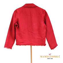 Load image into Gallery viewer, Maroon color pure linen jacket with pant
