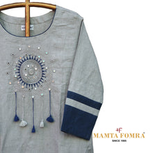 Load image into Gallery viewer, Pure linen embroidery kurta
