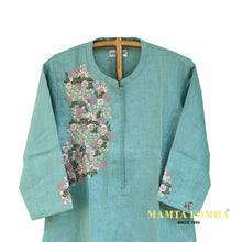 Load image into Gallery viewer, Pure linen embroidery kurta
