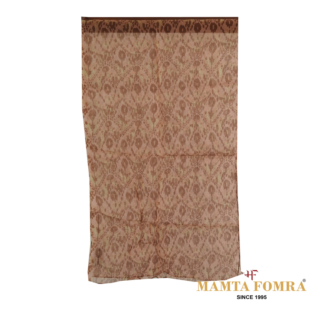 A traditional-inspired pattern beige and brown color combination stole