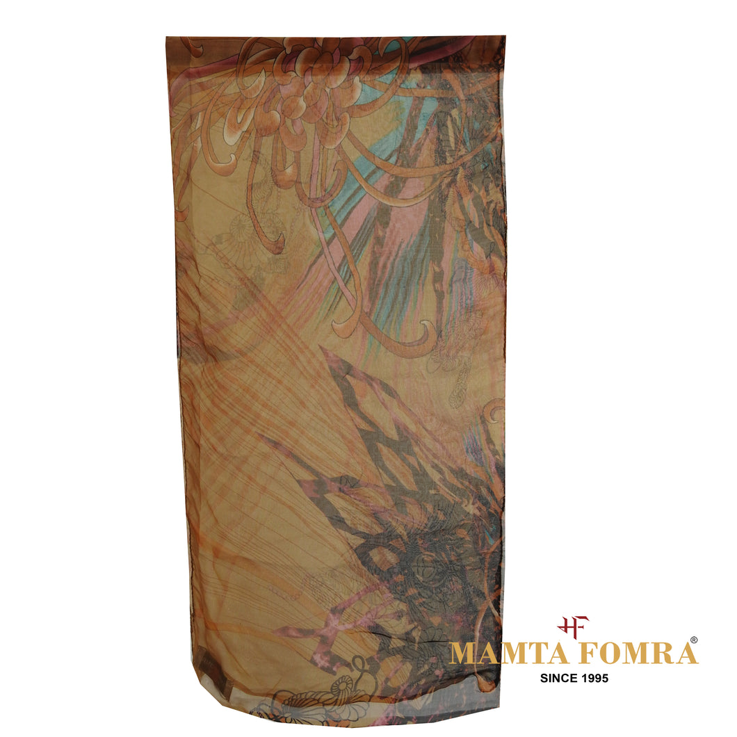 A lightweight, semi-transparent fabric stole