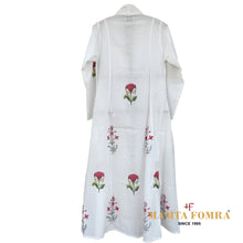 Load image into Gallery viewer, White pure cotton, block printed dress
