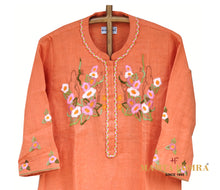 Load image into Gallery viewer, Pure linen embroidery kurta

