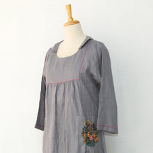 Load image into Gallery viewer, Gray Color Linen Kurta with Embroidery
