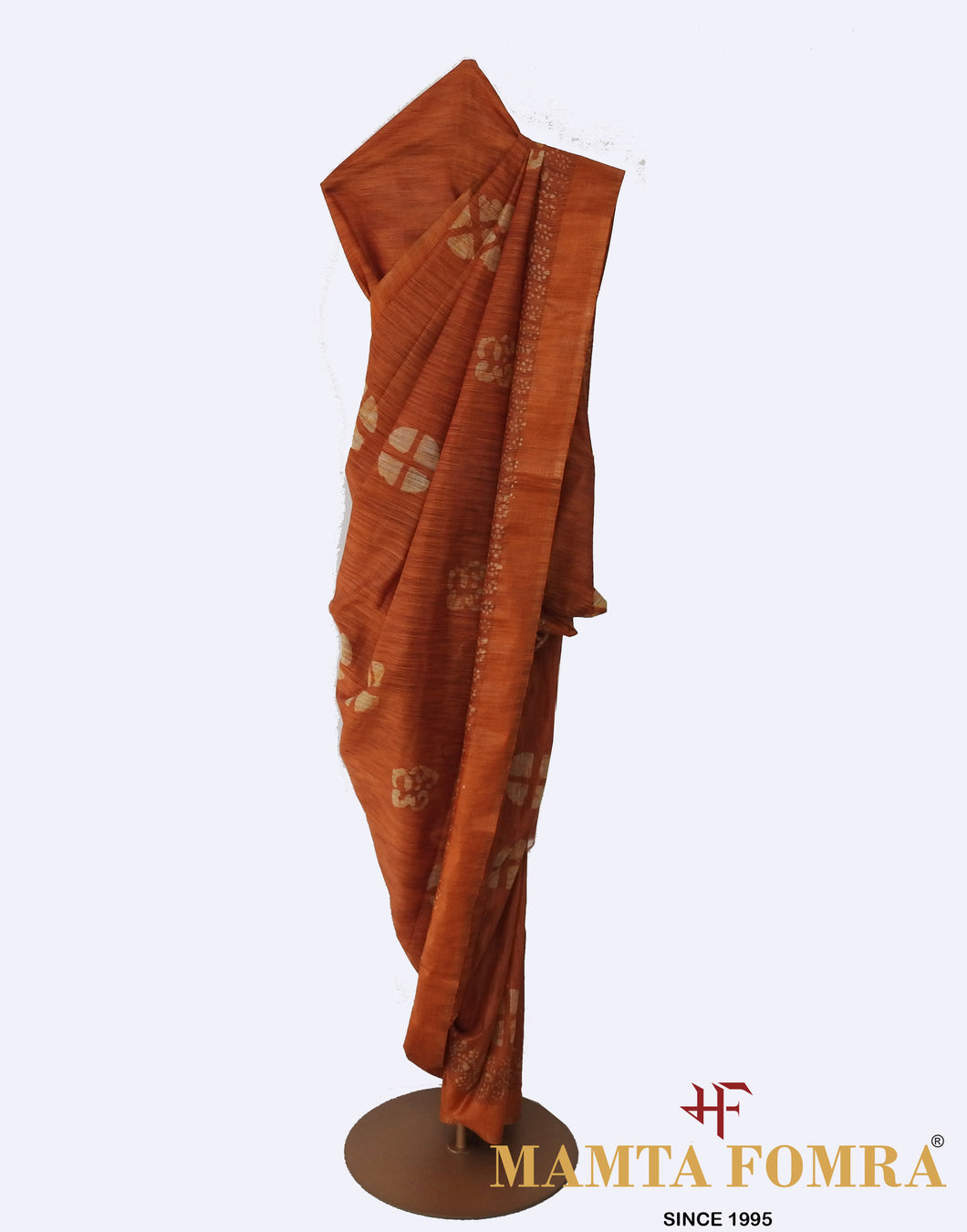 Golden Red Chendari Cotton Saree