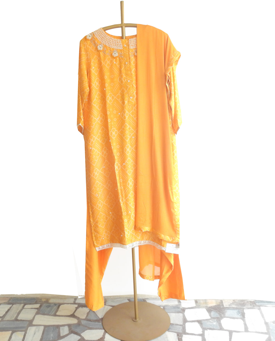 Mango Yellow Kurta pant with Dupatta