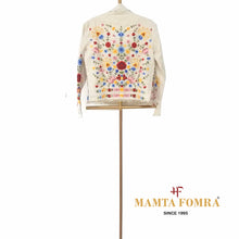Load image into Gallery viewer, Off white hand embroidery linen jacket
