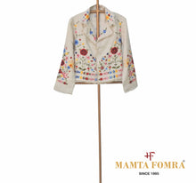 Load image into Gallery viewer, Off white hand embroidery linen jacket

