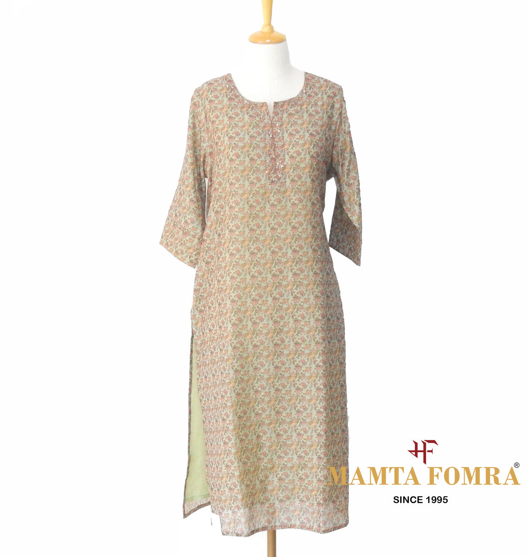 Light green beautiful small flower design kurta