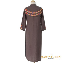 Load image into Gallery viewer, Brown Linen Hand Embroidered Kurta
