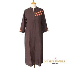 Load image into Gallery viewer, Brown Linen Hand Embroidered Kurta
