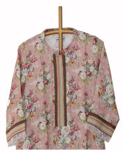 Load image into Gallery viewer, Matt Bubble gum Pink Linen Kurta with Braided edges
