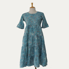 Load image into Gallery viewer, Light Blue Pottery cotton dress
