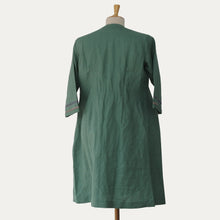 Load image into Gallery viewer, Sea - Foam Green Linen Kurta  with Multicoloured Embroidery.
