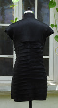 Load image into Gallery viewer, Pure Silk Black Broad Pintuck Dress
