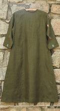 Load image into Gallery viewer, Pure Linen Bottle Green Kurta
