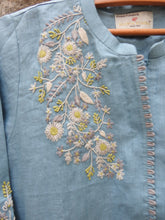 Load image into Gallery viewer, Maya Blue Kurta with Differentiated Hand Embroidery (Price on Request)
