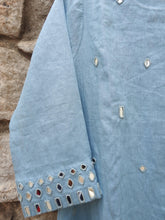 Load image into Gallery viewer, Sky Blue All Over Mirror Work Dress
