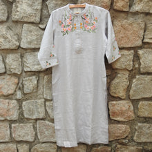 Load image into Gallery viewer, Grandma Gray Kurta With Hand Embroidery
