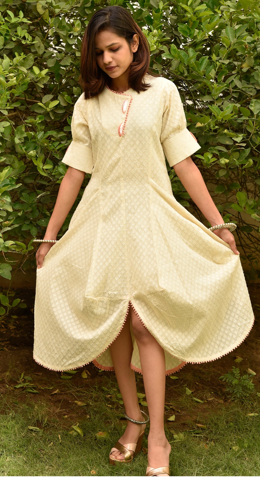 Pure Soft Cotton Off White Dress