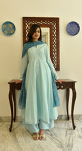 Load image into Gallery viewer, Pure cotton AQUA blue palazzo set

