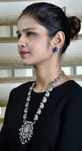 Load image into Gallery viewer, Enamel Ganesha Neckpiece in Silver
