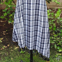 Load image into Gallery viewer, Cowl Neck Seersucker Black Dress
